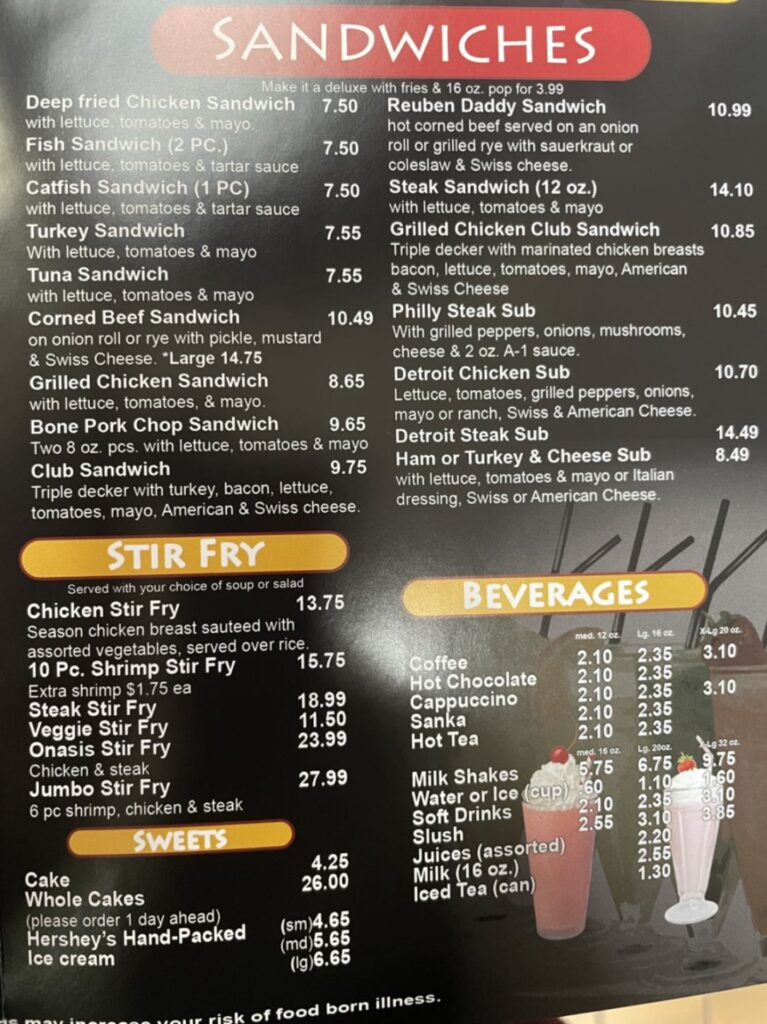Onasis Coney Island Menu 1