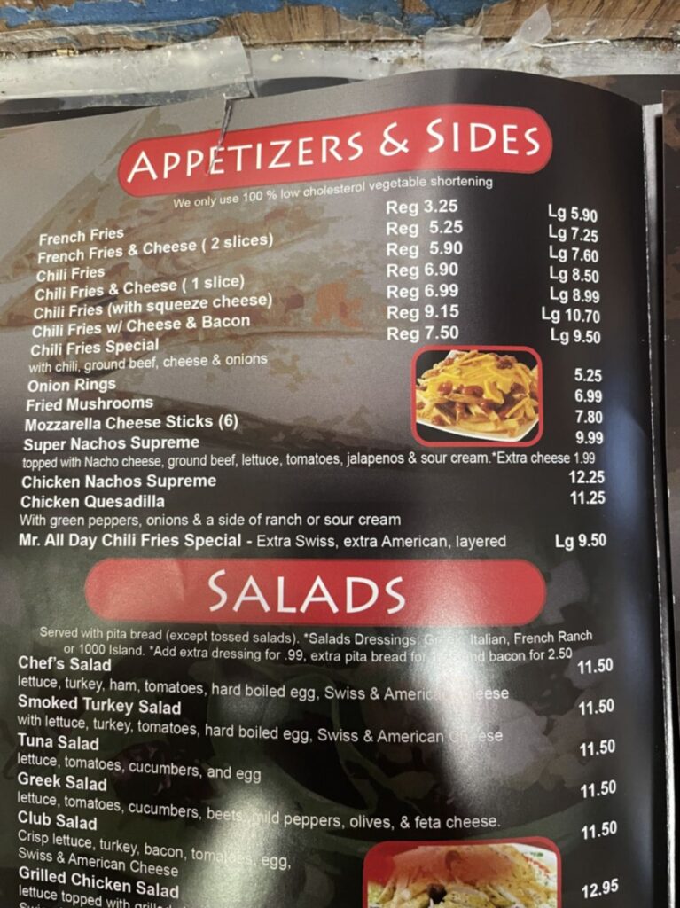 Onasis Coney Island Menu 2